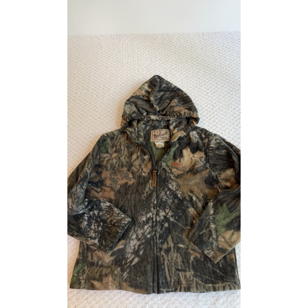 Woolrich Fleece Jacket Youth (10/12) Zip Camo Fleece Hunting Jacket